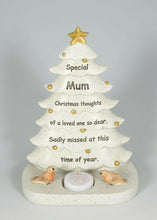 Load image into Gallery viewer, Memorial Christmas Tree Plaque Robin Decoration Xmas Tribute Tea Light Graveside