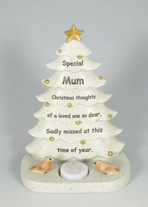 Memorial Christmas Tree Plaque Robin Decoration Xmas Tribute Tea Light Graveside