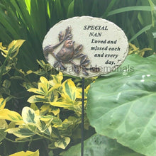 Load image into Gallery viewer, Memorial Bronze 3D Bird Stick Stake Pick Plaque Tribute Graveside Ornament