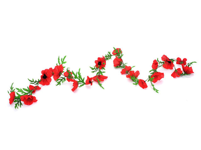 184 cm Artificial Red Poppy Garland