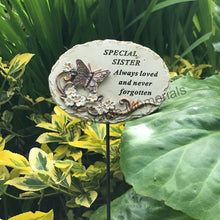 Load image into Gallery viewer, Memorial Bronze 3D Butterfly Stick Stake Pick Plaque Tribute Graveside Ornament