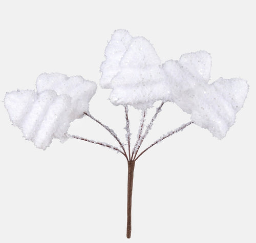 13cm White Glitter Christmas Trees on Pick - Christmas Xmas (XB5)