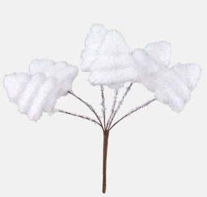 13cm White Glitter Christmas Trees on Pick - Christmas Xmas