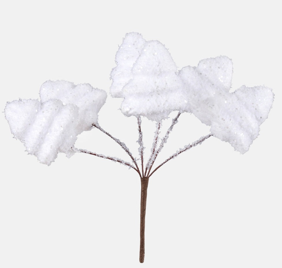 13cm White Glitter Christmas Trees on Pick - Christmas Xmas (XB5)