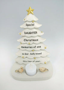 Memorial Christmas Tree Plaque Robin Decoration Xmas Tribute Tea Light Graveside