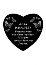 Load image into Gallery viewer, Black and White Memorial Heart Tribute Grave Remembrance Ornament Plaque