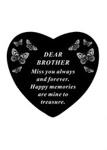 Load image into Gallery viewer, Black and White Memorial Heart Tribute Grave Remembrance Ornament Plaque