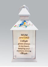 Load image into Gallery viewer, Memorial Light Up Lantern -  Bird Floral Candle Graveside Memory Remembrance