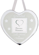 Load image into Gallery viewer, Glass Christmas Memorial Photo Frame Bauble Hanger - Xmas Plaque Verse Graveside