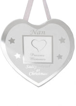 Load image into Gallery viewer, Glass Christmas Memorial Photo Frame Bauble Hanger - Xmas Plaque Verse Graveside