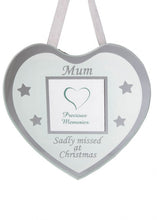 Load image into Gallery viewer, Glass Christmas Memorial Photo Frame Bauble Hanger - Xmas Plaque Verse Graveside