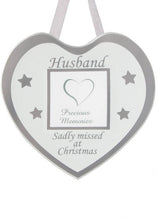 Load image into Gallery viewer, Glass Christmas Memorial Photo Frame Bauble Hanger - Xmas Plaque Verse Graveside