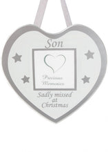 Load image into Gallery viewer, Glass Christmas Memorial Photo Frame Bauble Hanger - Xmas Plaque Verse Graveside