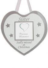 Load image into Gallery viewer, Glass Christmas Memorial Photo Frame Bauble Hanger - Xmas Plaque Verse Graveside