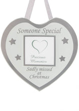 Load image into Gallery viewer, Glass Christmas Memorial Photo Frame Bauble Hanger - Xmas Plaque Verse Graveside