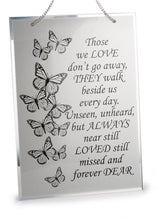 Load image into Gallery viewer, 28cm Glass Memorial Plaque Memory Hanging Baby Loss Miscarriage Heaven Butterfly