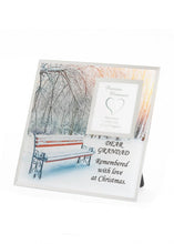 Load image into Gallery viewer, Memorial Christmas Photo Frame Bench Snow Scene - Xmas Plaque Verse Home