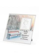 Load image into Gallery viewer, Memorial Christmas Photo Frame Bench Snow Scene - Xmas Plaque Verse Home