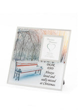 Load image into Gallery viewer, Memorial Christmas Photo Frame Bench Snow Scene - Xmas Plaque Verse Home