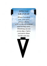 Load image into Gallery viewer, Plastic Memorial Laminated Message Card &amp; Holder  Stick Plaque Tribute Graveside