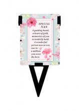 Load image into Gallery viewer, Plastic Memorial Laminated Message Card &amp; Holder  Stick Plaque Tribute Graveside