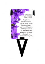 Load image into Gallery viewer, Plastic Memorial Laminated Message Card &amp; Holder  Stick Plaque Tribute Graveside