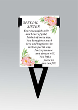 Load image into Gallery viewer, Plastic Memorial Laminated Message Card &amp; Holder  Stick Plaque Tribute Graveside