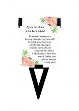Load image into Gallery viewer, Plastic Memorial Laminated Message Card &amp; Holder  Stick Plaque Tribute Graveside