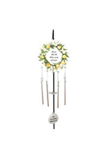 Load image into Gallery viewer, Cream Rose Memorial Wind Chime Hanging Crook Tribute Plaque Graveside Ornament