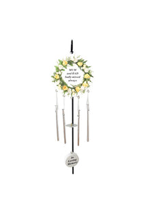 Cream Rose Memorial Wind Chime Hanging Crook Tribute Plaque Graveside Ornament