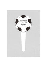 Load image into Gallery viewer, Black &amp; White Plastic Football Memorial Stake Graveside Stick Spike Crematorium