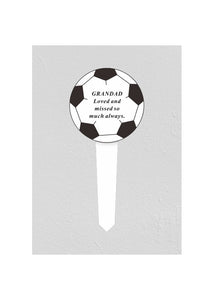 Black & White Plastic Football Memorial Stake Graveside Stick Spike Crematorium