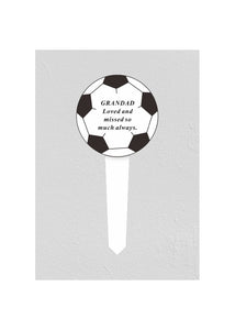 Black & White Plastic Football Memorial Stake Graveside Stick Spike Crematorium