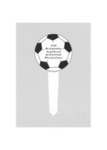 Load image into Gallery viewer, Black &amp; White Plastic Football Memorial Stake Graveside Stick Spike Crematorium