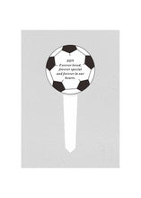 Load image into Gallery viewer, Black &amp; White Plastic Football Memorial Stake Graveside Stick Spike Crematorium