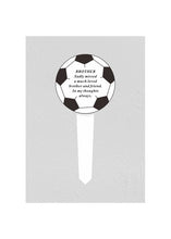 Load image into Gallery viewer, Black &amp; White Plastic Football Memorial Stake Graveside Stick Spike Crematorium