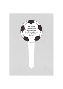 Black & White Plastic Football Memorial Stake Graveside Stick Spike Crematorium