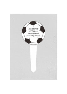 Black & White Plastic Football Memorial Stake Graveside Stick Spike Crematorium