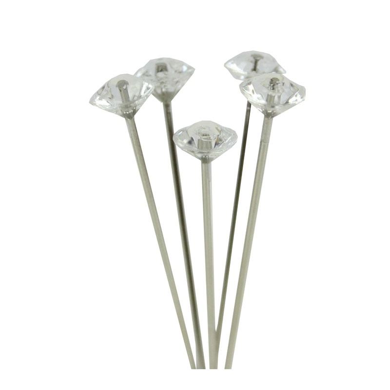 6cm Clear Diamante Pins (x100)