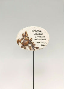 Memorial Bronze 3D Bird Stick Stake Pick Plaque Tribute Graveside Ornament