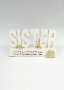 Gold Plinth Memorial Letters- Rose Flower - Remembrance Graveside Plaque Tribute