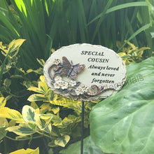 Load image into Gallery viewer, Memorial Bronze 3D Butterfly Stick Stake Pick Plaque Tribute Graveside Ornament