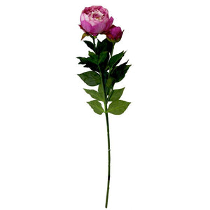 78cm Artificial Fuchsia Peony Stem - 2 Heads - Flower Floral