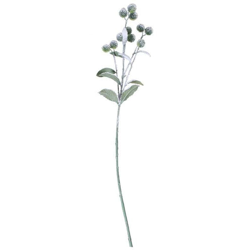 79cm Arctium Spray with 11 Fruits Green/Lavender - Christmas Artificial Greenery Snow