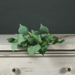 80cm Realistic Single Stem Seeded Eucalyptus Spray - Artificial Greenery