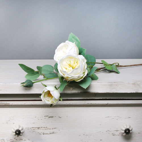 69 cm Cream Vintage English Rose Spray - Artificial Flower