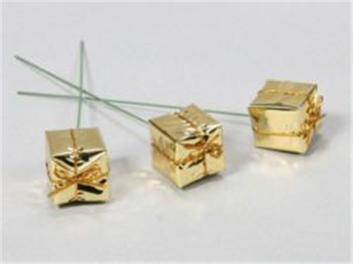Pack of 72 - 12 cm Gold Foil Present/Parcel Pick
