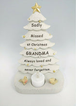 Load image into Gallery viewer, Memorial Christmas Tree Plaque Robin Decoration Xmas Tribute Tea Light Graveside