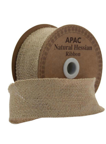 Natural Hessian Ribbon - 50mm x 10 yards - Wreath Christmas Wedding