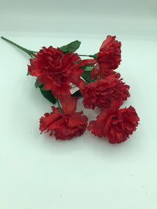 35cm Red Artificial Flower Bunch - Lily Carnation Rose (ND)